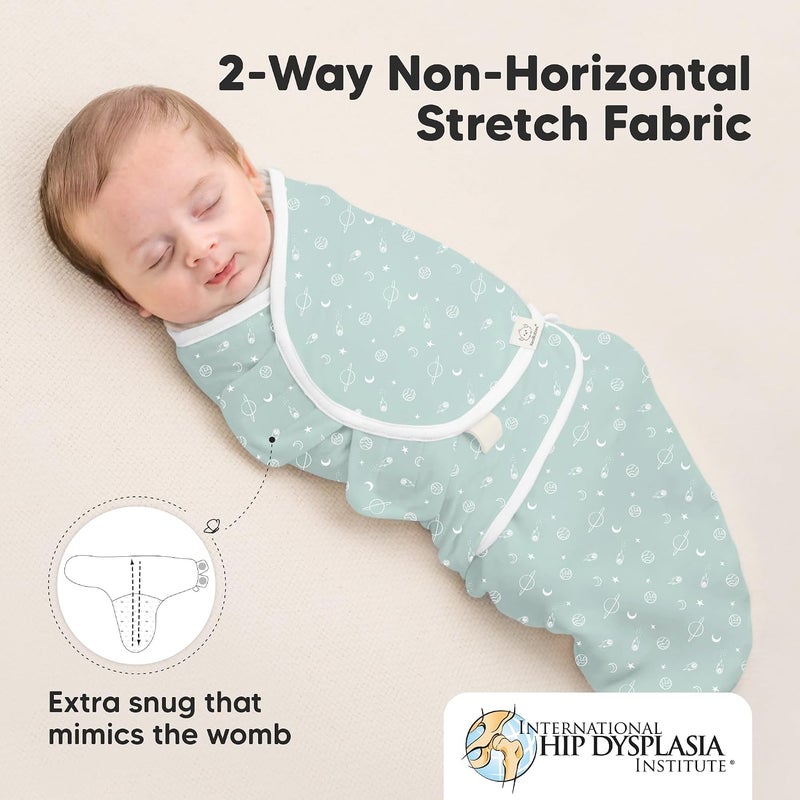 KeaBabies 3-Pack Organic Baby Swaddle Sleep Sacks - Newborn Swaddle Sack, Ergonomic Baby Swaddles 0-3 Months, Swaddles for Newborns, Baby Sleep Sack, Baby Swaddle Blanket Wrap, Baby Essentials (Galaxy) - Image 5