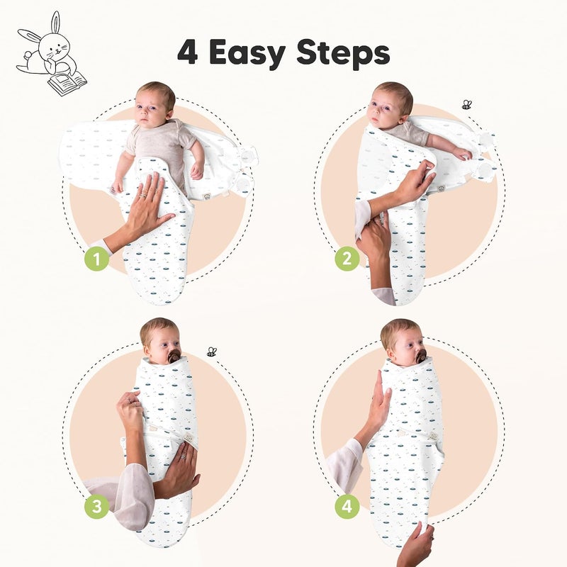 KeaBabies 3-Pack Organic Baby Swaddle Sleep Sacks - Newborn Swaddle Sack, Ergonomic Baby Swaddles 0-3 Months, Swaddles for Newborns, Baby Sleep Sack, Baby Swaddle Blanket Wrap, Baby Essentials (Galaxy) - Image 3