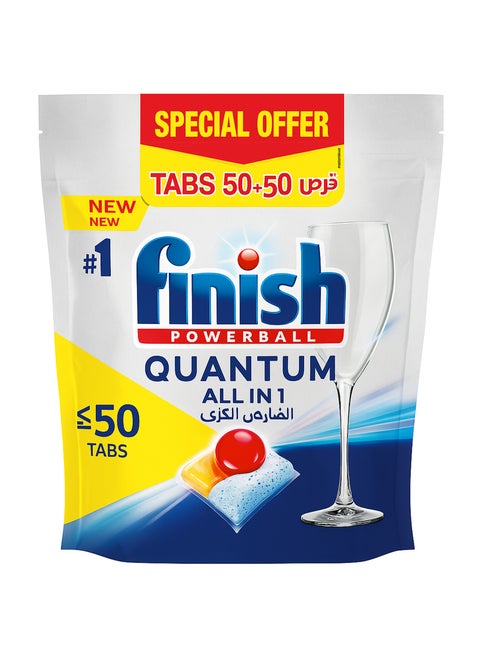 Powerball Quantum Dishwasher Detergent Lemon Sparkle All in One 2 x 50 Tabs