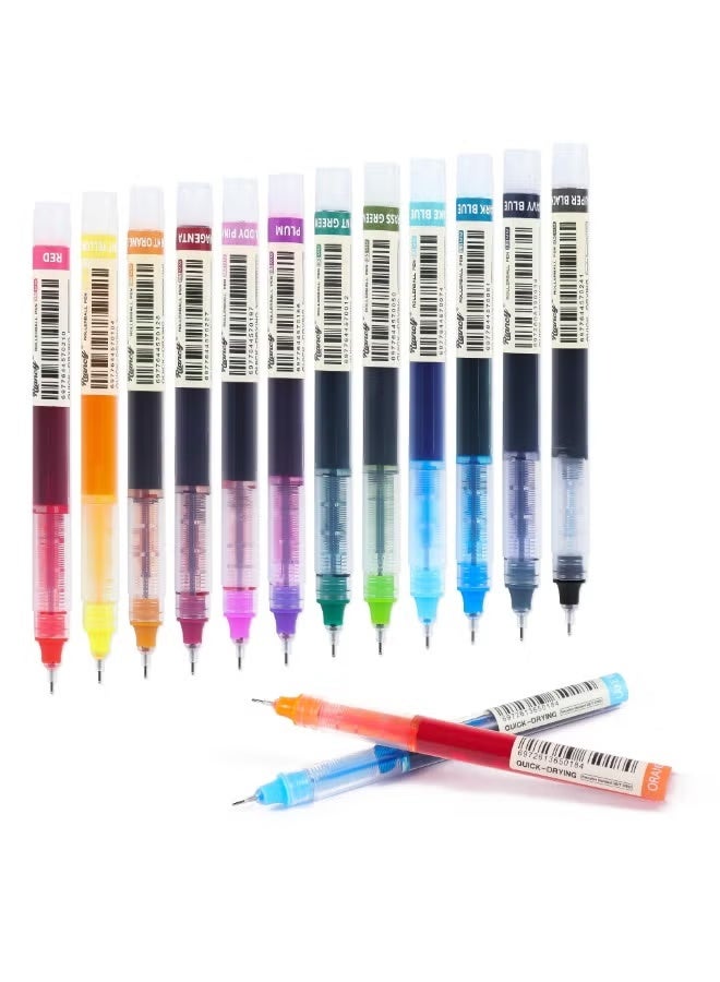 12 Colors Gel Pens, Ball Point Pens Fine Point, 0.5mm Ink Pen, Note Taking Pens for Japanese Korean Office School Stationery Supplies - Image 4