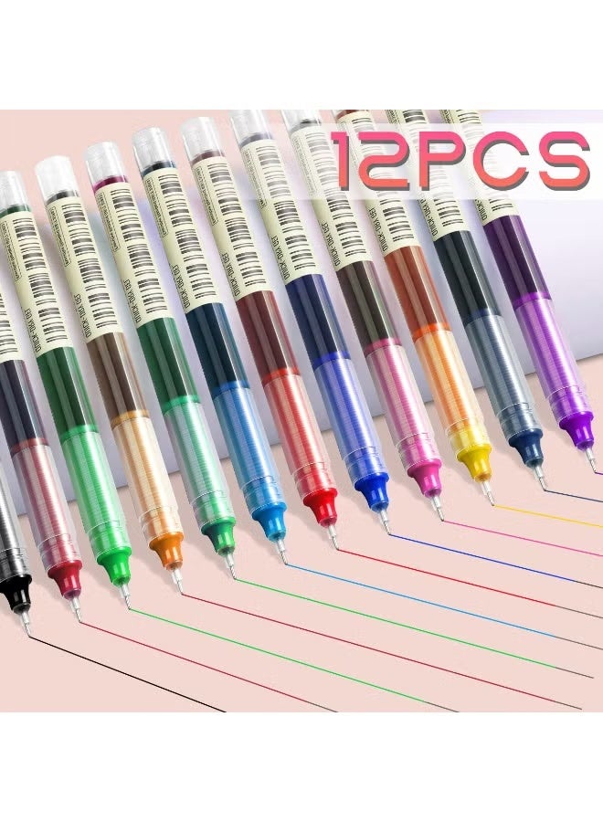12 Colors Gel Pens, Ball Point Pens Fine Point, 0.5mm Ink Pen, Note Taking Pens for Japanese Korean Office School Stationery Supplies - Image 5