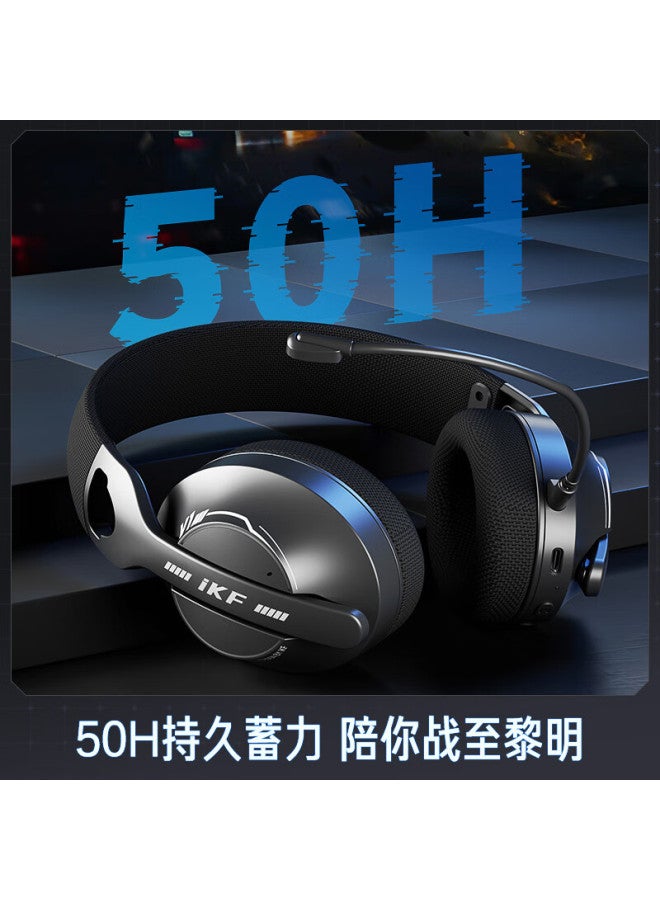 Ikf V1 Gray Ling Shark Three-mode 2.4g Headset Bluetooth Wireless Gaming Headset 5.4 Lightweight Chicken Eating Fps Computer E-sports With Microphone Ultra-long Battery Life Classic White - Image 5