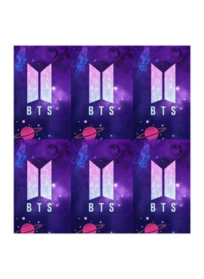 RYN Wooden BTS Boy Band Wall Painting Purple/White/Pink 30x30centimeter - Image 1