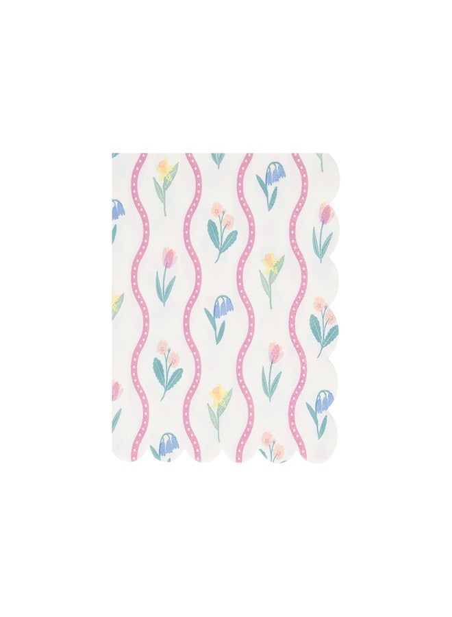 Meri Meri Garden Floral Napkins (Pack of 16), Thick & Absorbent 3-Ply Paper, Floral Paper Napkins, Scalloped Edge, Disposable - Image 4