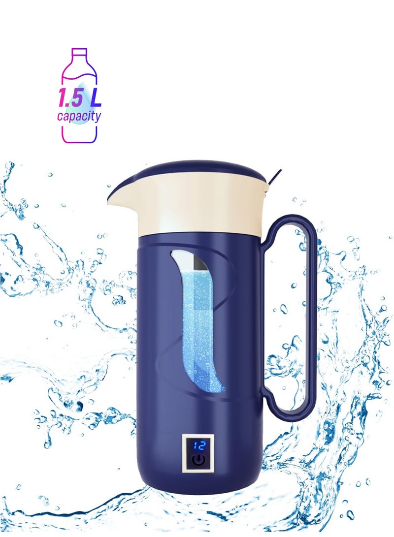 Excefore 1.5L Hydrogen Water Bottle Generator, Hydrogen Rich Water Machine, SPE PEM Technolog Constant Temperature Heating Hydrogen Generator Water Kettle Pitcher, Make Clean Water for Home - Image 1