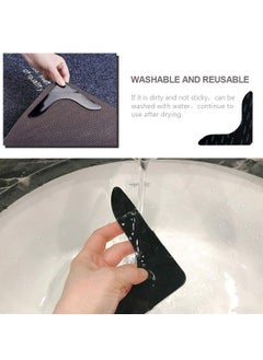 SYOSI SYOSI Black L Shape Rug Gripper Rug Tape 8 Pcs Double Sided Anti Curling Non Slip Reusable Rug Pad for Hardwood Floors, Carpets, Floor Mats in Place & Make Corner Flat and Easily Peel Off  - Image 3