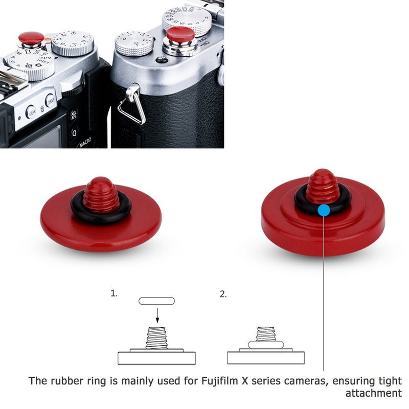 JJC 2-Pack Camera Soft Shutter Release Button for Fuji Fujifilm X-E5 X-M5 X-T50 X-T30 III II XT30 X-T20 X Half X100VI X100V X100F X-T4 X-T3 X-E4 X-PRO3, Nikon Zf, Leica Q3, Sony RX10 II III IV & More - Image 3