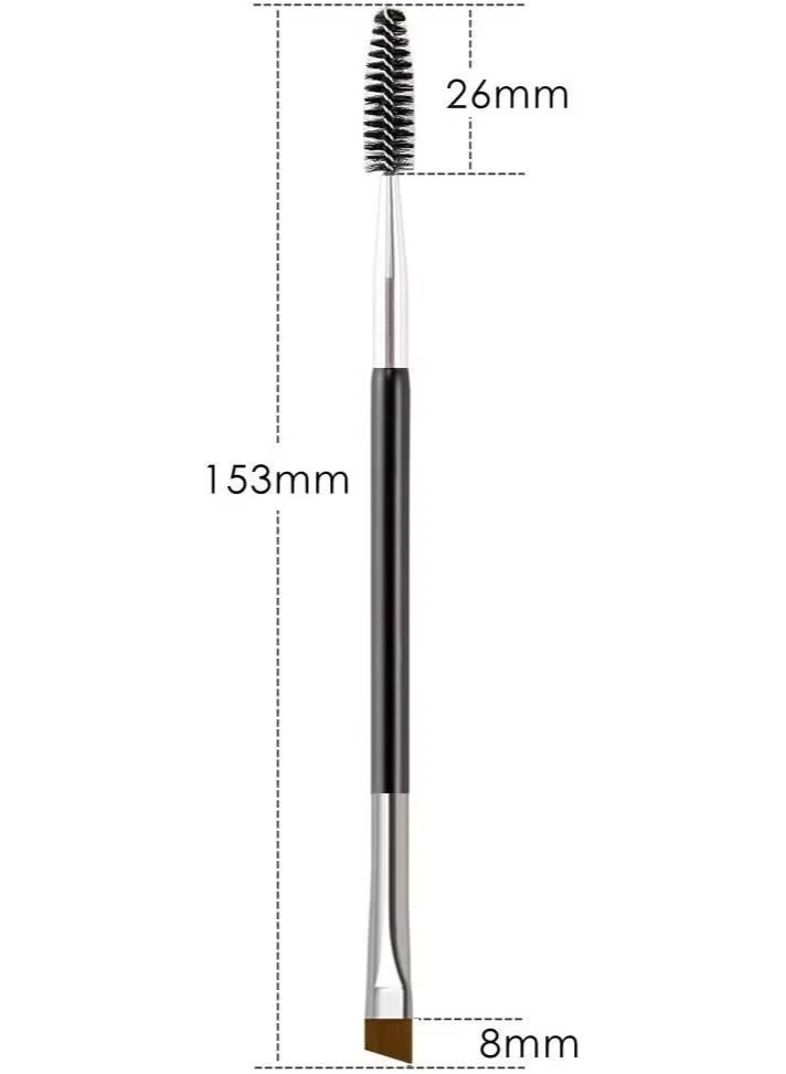 Gecomo 2-Piece Dual-Ended Professional Eyebrow & Eyelash Brush Set - Angled Tip for Precise Shaping + Spiral Wand for Natural Grooming, Stylish Black Design - Image 5