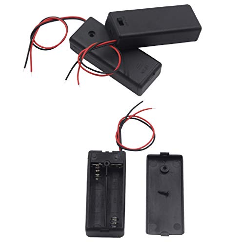 LampVPath (Pack of 3 2 AAA Battery Holder with Switch, 2 x 1.5V AAA Battery Holder Case with Wire Leads and ON/Off Switch - Image 1