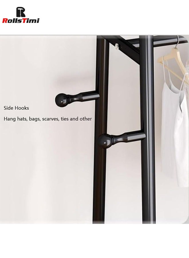 RollsTimi  Freestanding Hanger Clothes Rail 2 Tier Clothes Drying Rail Heavy Duty Metal Clothes Hanging Rail for Home Garment Storage Indoor Easy Storage Adds Instant Closet Space,White - Image 3