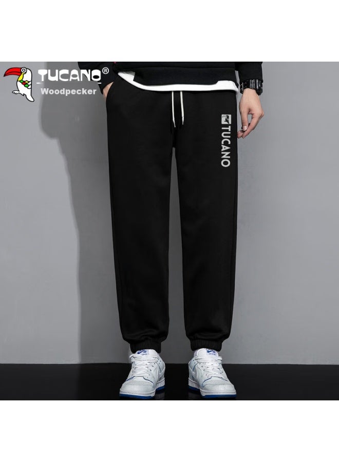 Tucano Tucano Casual Pants For Men, Spring And Summer Korean Style Trousers, Loose-fitting Sports Trendy Sweatpants With Elastic Cuffs, Black, Xl - Image 2