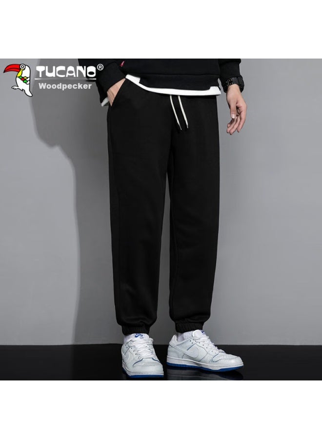 Tucano Tucano Casual Pants For Men, Spring And Summer Korean Style Trousers, Loose-fitting Sports Trendy Sweatpants With Elastic Cuffs, Black, Xl - Image 5