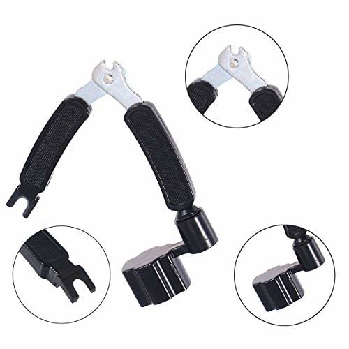 Mozart Guitar String Winder Cutter Pin Puller - 3 In 1 Multifunctional Guitar Maintenance Tool(Black) - Image 2