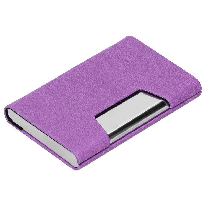 Business Name Card Holder Case Stainless Steel Organizer Portable for Business WorksPurple 336# - Image 2