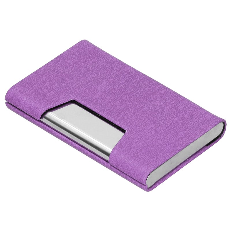 Business Name Card Holder Case Stainless Steel Organizer Portable for Business WorksPurple 336# - Image 1