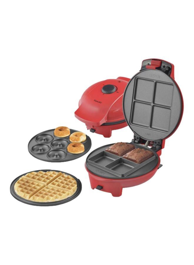 Saachi 3 In 1 Donut, Waffle & Brownie Maker 4 Slices 700 W NL-3M-1557-RD Red - Image 3