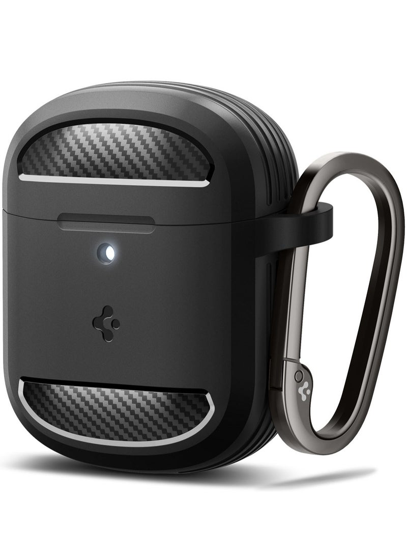 Spigen Rugged Armor for Google Pixel Buds Pro 2 Case (2024) / Buds Pro 1 (2021) Case Cover with Carbon Fiber Accents - Matte Black  - Image 1