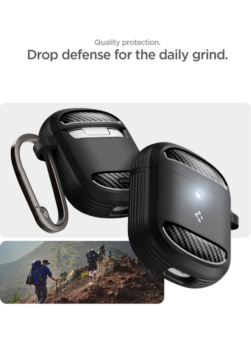 Spigen Rugged Armor for Google Pixel Buds Pro 2 Case (2024) / Buds Pro 1 (2021) Case Cover with Carbon Fiber Accents - Matte Black  - Image 5