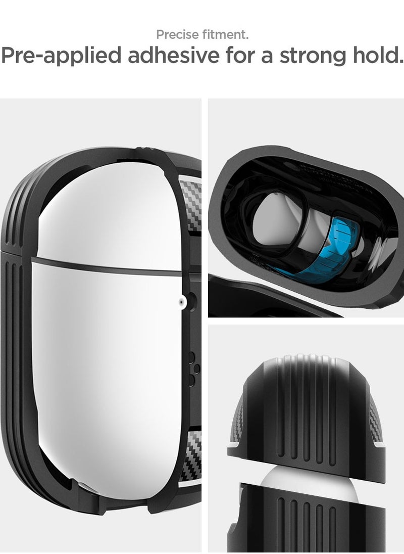 Rugged Armor for Google Pixel Buds Pro 2 Case (2024) / Buds Pro 1 (2021) Case Cover with Carbon Fiber Accents - Matte Black