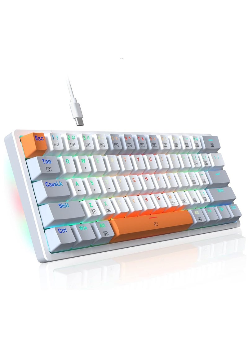 ريدراجون لوحة مفاتيح ألعاب ميكانيكية 60% ، إضاءة خلفية RGB فائقة الصغر قابلة للتبديل الساخن بمفتاح أحمر ، مدعومة ببرامج احترافية قابلة للبرمجة بالكامل ، K642WGO-RGB - Image 1