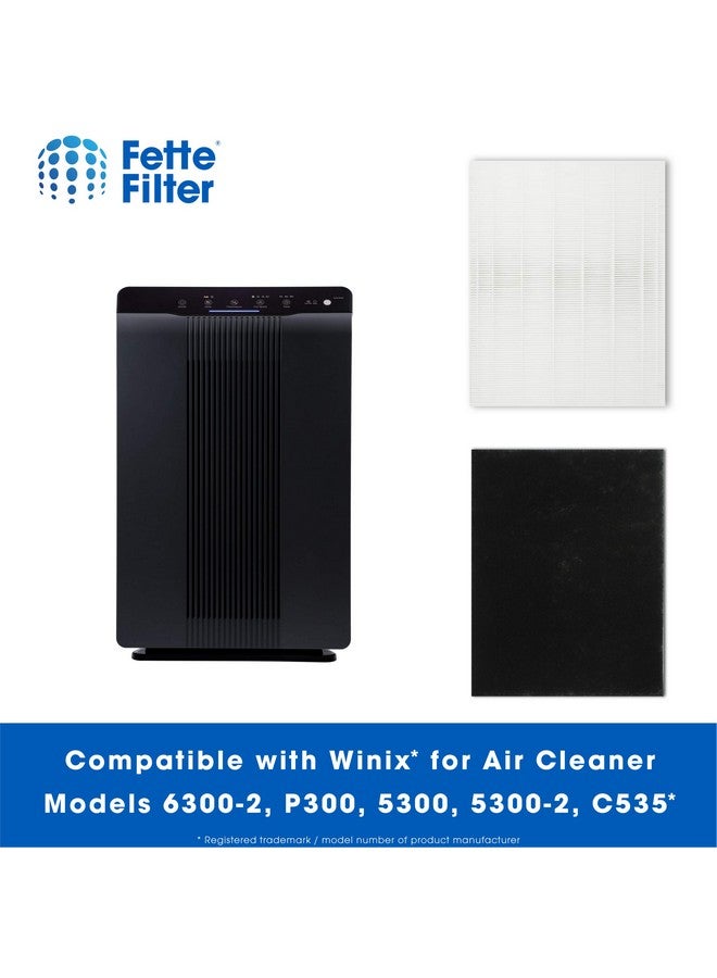 Fette Filter Fette Filter - 115115 Premium True HEPA H13 Filter Compatible with Winix Filter A 115115 Size 21 Plasma Wave Air Purifier AM90 P300 5300 5500 5300-2 6300-2 6300 C909 9800 C535 - Pack of 2 + 8  - Image 4
