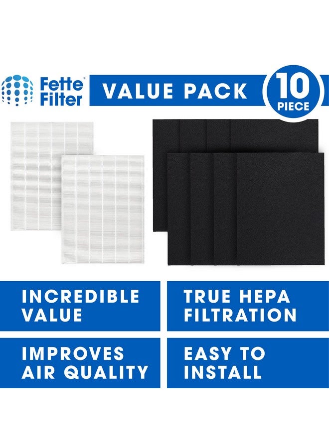 Fette Filter Fette Filter - 115115 Premium True HEPA H13 Filter Compatible with Winix Filter A 115115 Size 21 Plasma Wave Air Purifier AM90 P300 5300 5500 5300-2 6300-2 6300 C909 9800 C535 - Pack of 2 + 8  - Image 2