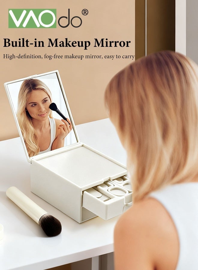 فاو دو مجموعة مانيكير 13 قطعة، مقص أظافر احترافي، مجموعة باديكير، أدوات العناية بالأظافر من الفولاذ المقاوم للصدأ مع تخزين ومرآة للأظافر السميكة للرجال والنساء هدية بيضاء - Image 2