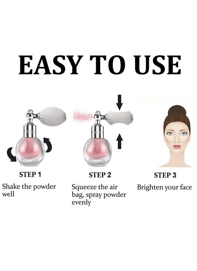 Kaynest - Shimmering Spray Powder Sparkle Powder Kaynest Body Glitter Face High Gloss Spray Highlighter Loose Powder Makeup Spray For Women Hair Nails Makeup (9 Dolce Pink) - Image 1