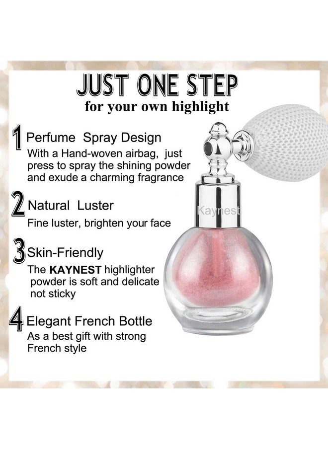 Kaynest - Shimmering Spray Powder Sparkle Powder Kaynest Body Glitter Face High Gloss Spray Highlighter Loose Powder Makeup Spray For Women Hair Nails Makeup (9 Dolce Pink) - Image 1
