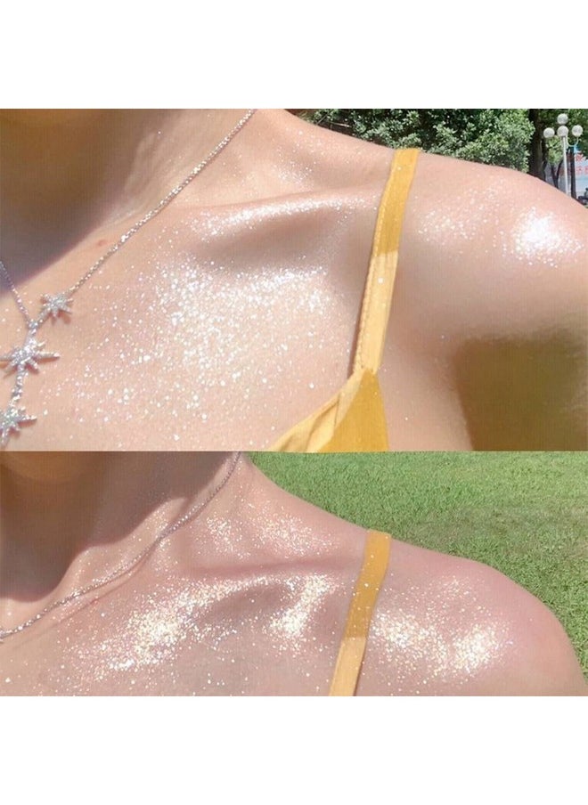 Kaynest - Shimmering Spray Powder Sparkle Powder Kaynest Body Glitter Face High Gloss Spray Highlighter Loose Powder Makeup Spray For Women Hair Nails Makeup (9 Dolce Pink) - Image 1
