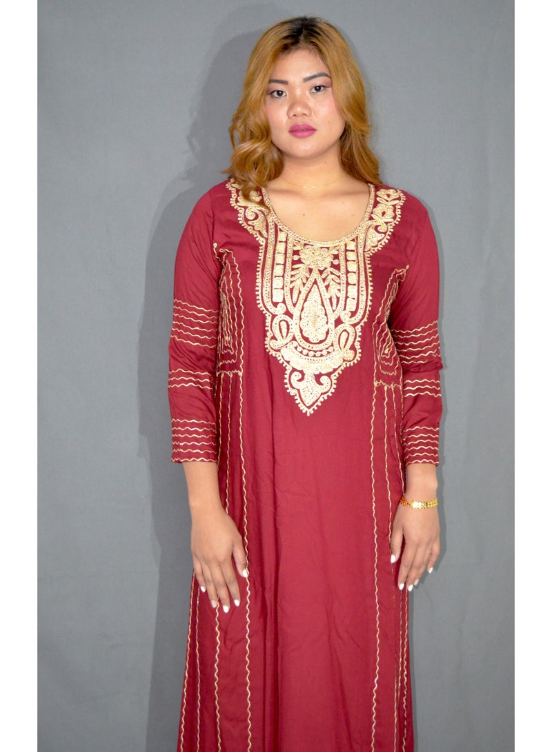 Zainah Elegant Women’s Jalabiya Dress – Modest Long Dress with Embroidered Details | Soft Viscose-Polyester Blend | Perfect for Casual & Formal Wear - Image 4