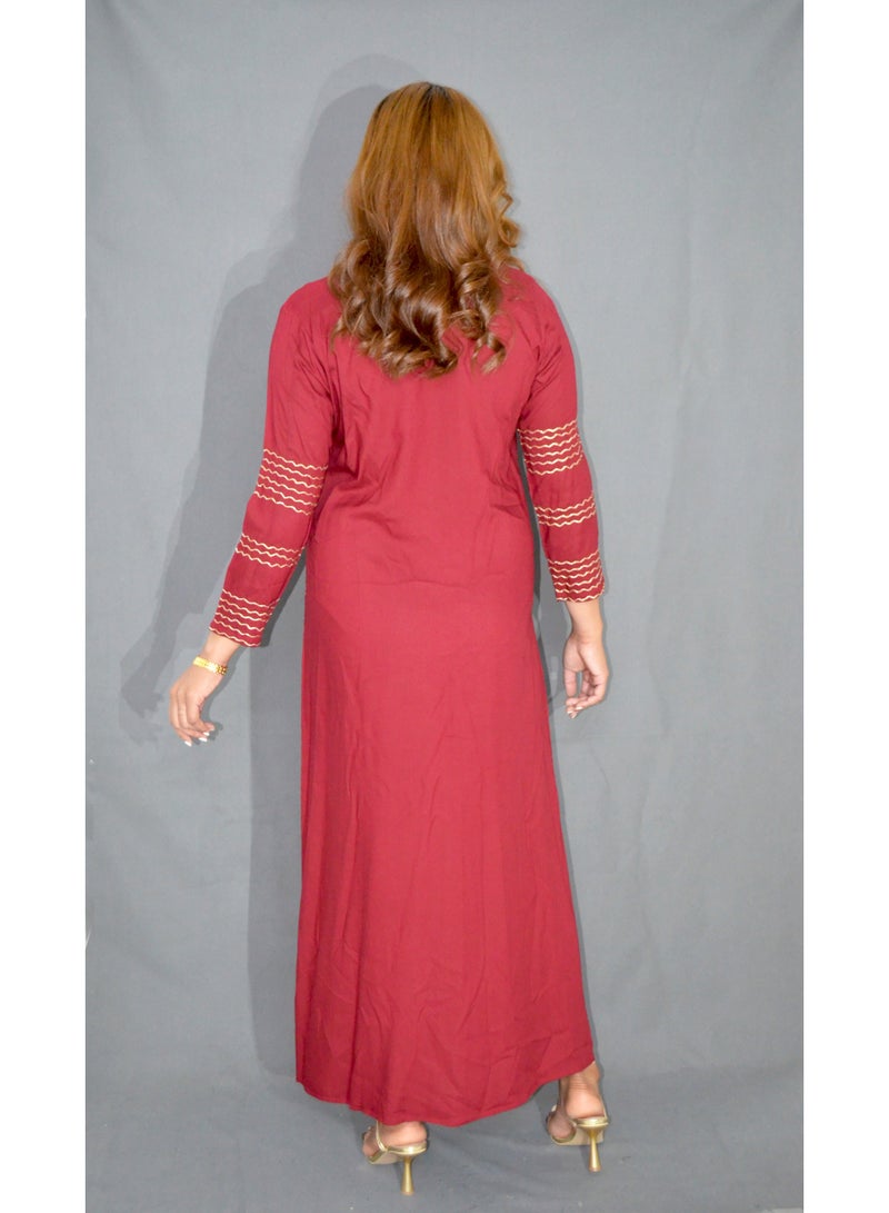 Zainah Elegant Women’s Jalabiya Dress – Modest Long Dress with Embroidered Details | Soft Viscose-Polyester Blend | Perfect for Casual & Formal Wear - Image 5