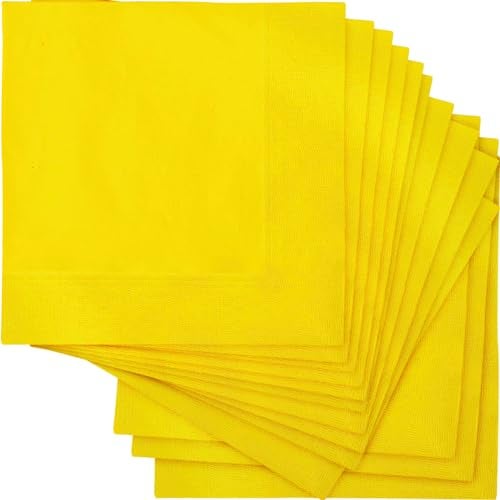 Unique Sunflower Yellow Solid Beverage Paper Napkins - 5"x5", Pack of 20 - Soft & Durable, Vibrant & Elegant - Perfect For Parties or Events - Image 5