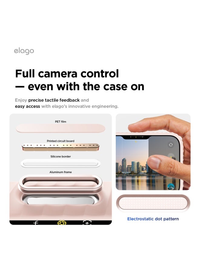 Elago Magnetic Ridge Silicone for iPhone 17 Pro MAX case cover [Camera Control Button Cover] compatible with MagSafe Shockproof - Light Pink - Image 4