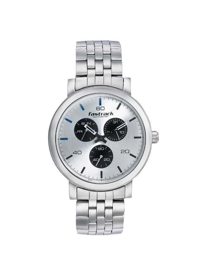 fastrack Fastrack Mens 43 mm Dial It Up Silver Dial Stainless Steel Analog Watch - 3238SM01  - Image 1