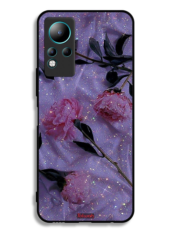 Tolwak غطاء حماية إنفينكس نوت 11 مزين بالورود اللامعة - Image 2