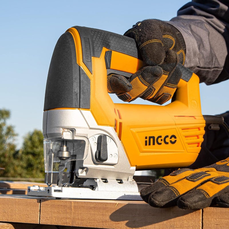 INGCO JigSaw, 800W Variable Speed Jig saw, Corded Jig Saw with 4 Step Pendulum Function Electric Jigsaw With Guide Scale, 3000rp,Wood,Steel, Professional Jigsaw with 5pcs Saw Blade - Image 4