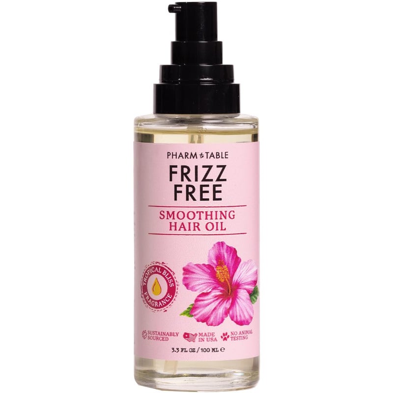 PHARM TO TABLE Frizz Free Smoothing Hair Oil - Made with Antioxidant-Rich Argan Oil, Nourish and Detangle Your Hair, 100ml - Image 1