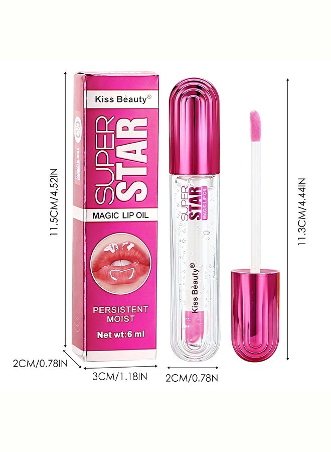 Kiss Beauty Super Star Magic Lip Oil, Persistent Moisturizing Lip Gloss for Shiny Plump Lips 6 ml - Image 5