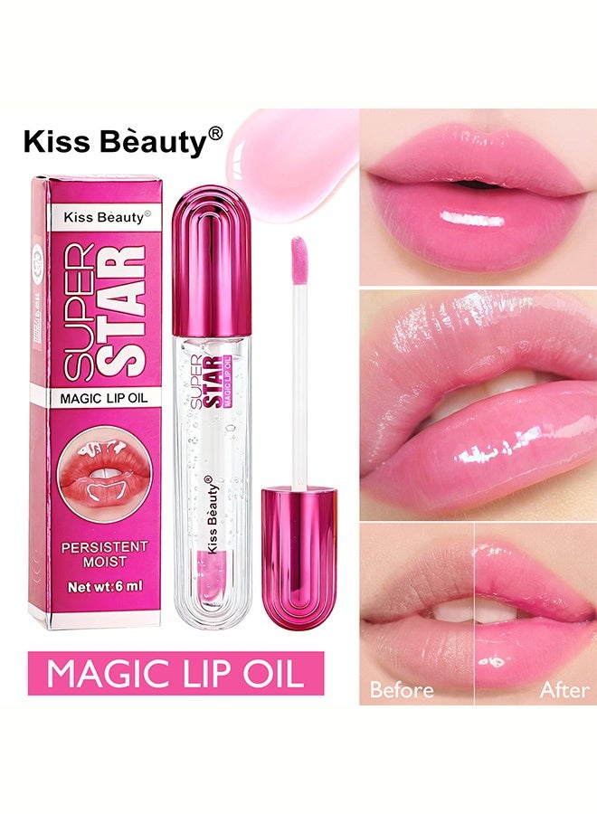 Kiss Beauty Super Star Magic Lip Oil, Persistent Moisturizing Lip Gloss for Shiny Plump Lips 6 ml - Image 1