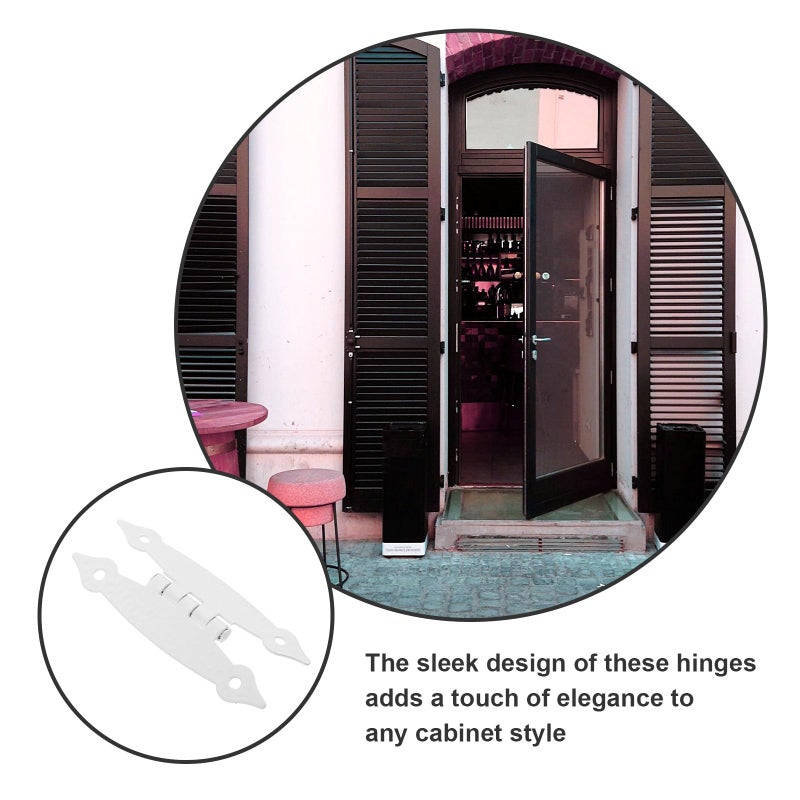 4Pcs White Steel H Shape Cabinet Door Hinges 89x37x1 2mm Flat Interior Hinge Replacement - Image 5
