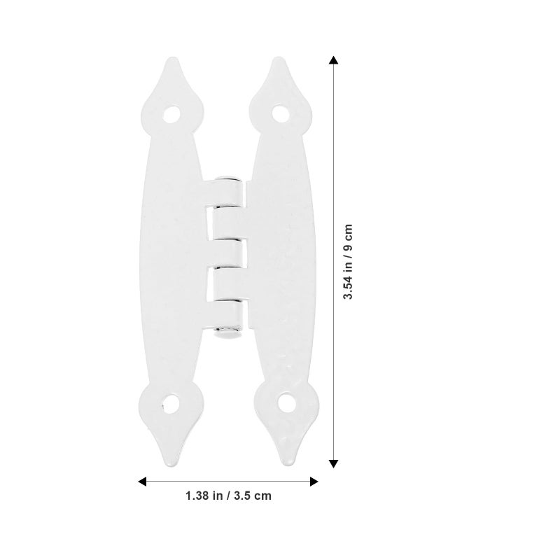 4Pcs White Steel H Shape Cabinet Door Hinges 89x37x1 2mm Flat Interior Hinge Replacement - Image 3