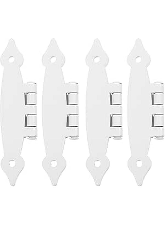 4Pcs White Steel H Shape Cabinet Door Hinges 89x37x1 2mm Flat Interior Hinge Replacement - Image 1