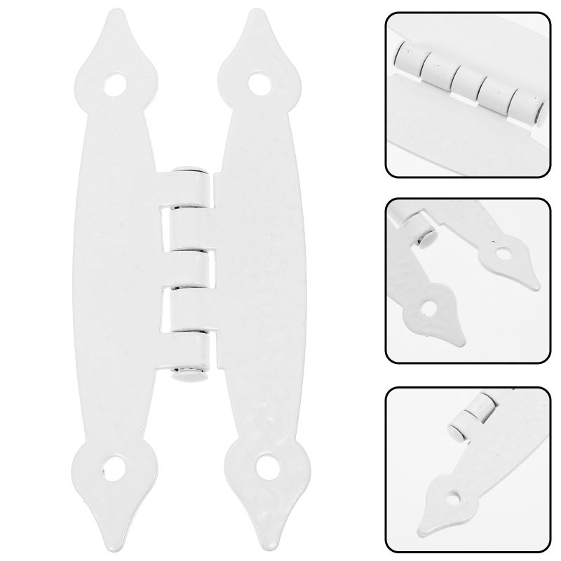 4Pcs White Steel H Shape Cabinet Door Hinges 89x37x1 2mm Flat Interior Hinge Replacement - Image 4