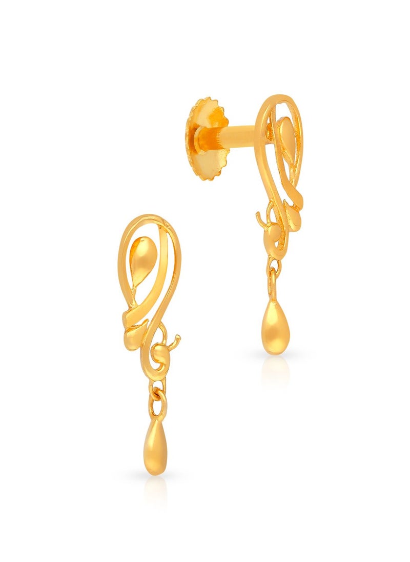Malabar Gold and Diamonds 22k 916 Purity Gold Drops Earrings for Women DZER400Y  - Image 1