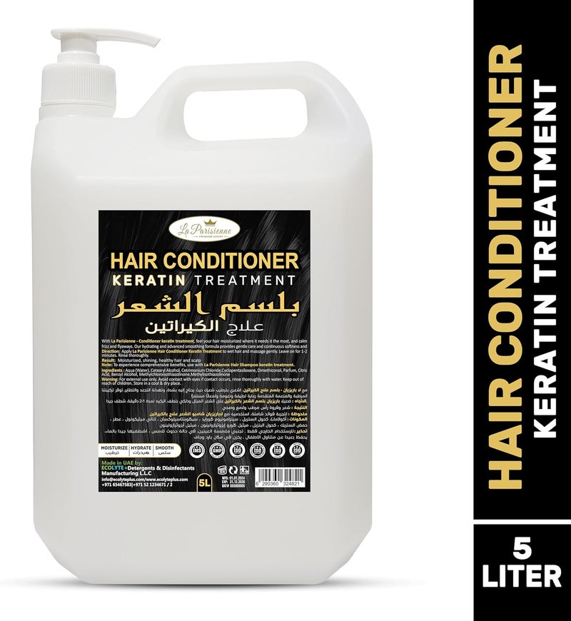 ECOLYTE+ La Parisienne Premium Luxury Conditioner - Keratin Treatment for Smooth, Strong, and Nourished Hair (5 Liter) - Image 2