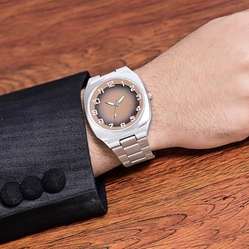 Acnos Brown Color Fashionable Analog Wrist Watch for Men with Time Function - Image 4