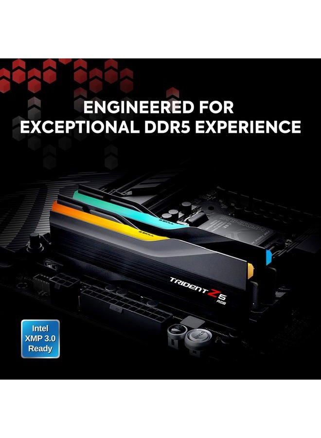 G.Skill Trident Z5 RGB Series (Intel XMP) 32GB (2 x 16GB) 288-Pin SDRAM DDR5 6400 CL32-39-39-102 1.40V Dual Channel Desktop Memory F5-6400J3239G16GA2-TZ5RK (Matte Black) - Image 2