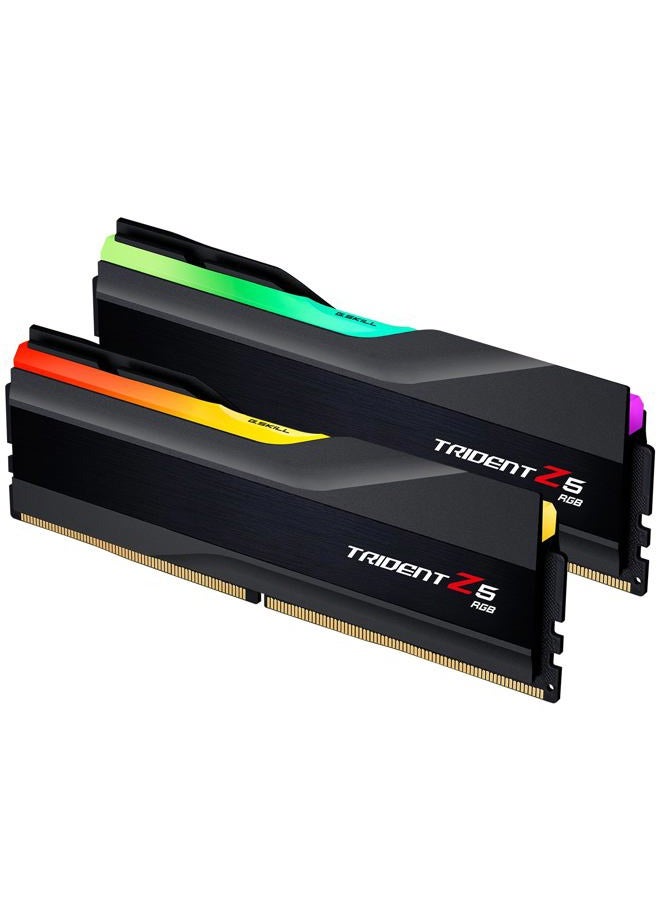 G.Skill Trident Z5 RGB Series (Intel XMP) 32GB (2 x 16GB) 288-Pin SDRAM DDR5 6400 CL32-39-39-102 1.40V Dual Channel Desktop Memory F5-6400J3239G16GA2-TZ5RK (Matte Black) - Image 1