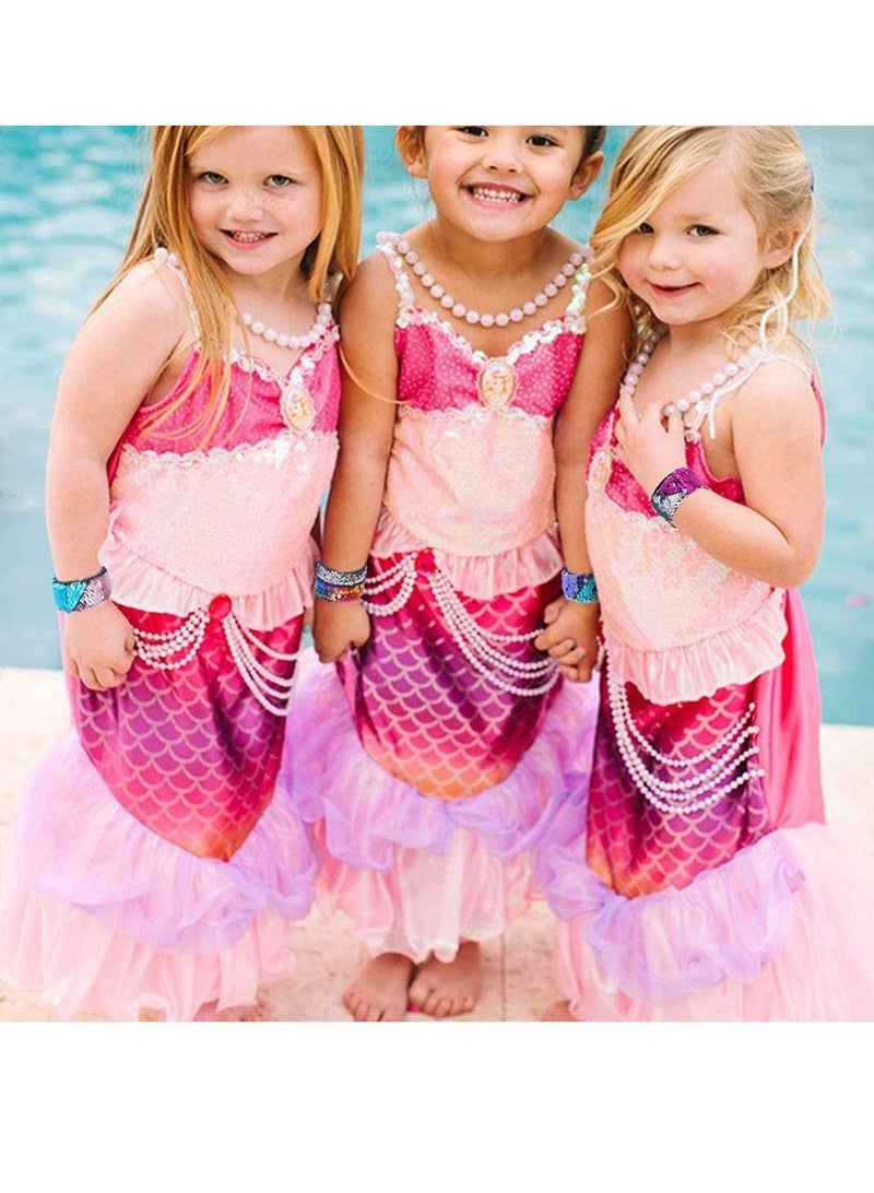 SYOSI 12 Pcs Slap Bracelet Kids Sequin Mermaid Flip Wristband Birthday Party Favors Supplies - Image 3